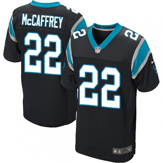 Men's Nike Carolina Panthers 22 Christian McCaffrey Elite Black Team Color NFL Jersey