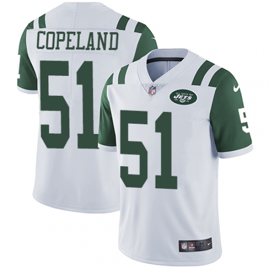 Men's Nike New York Jets 51 Brandon Copeland White Vapor Untouchable Limited Player NFL Jersey