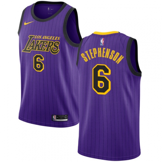 Men's Nike Los Angeles Lakers 6 Lance Stephenson Swingman Purple NBA Jersey - City Edition