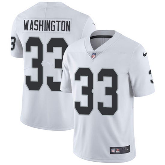 Men's Nike Oakland Raiders 33 DeAndre Washington White Vapor Untouchable Limited Player NFL Jersey