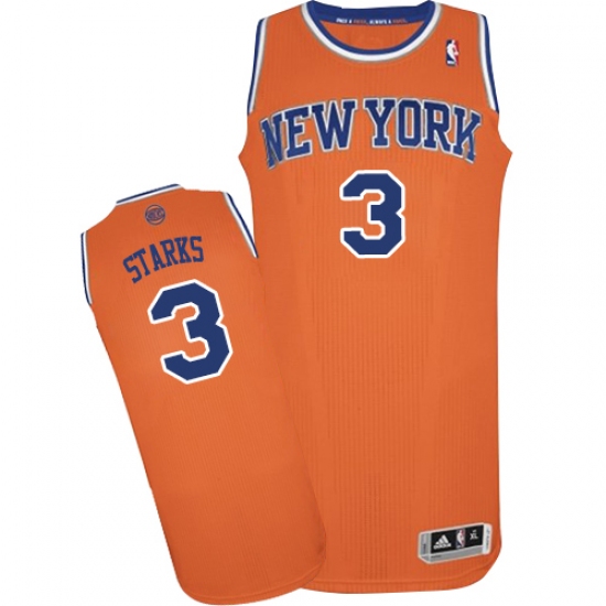 Men's Adidas New York Knicks 3 John Starks Authentic Orange Alternate NBA Jersey
