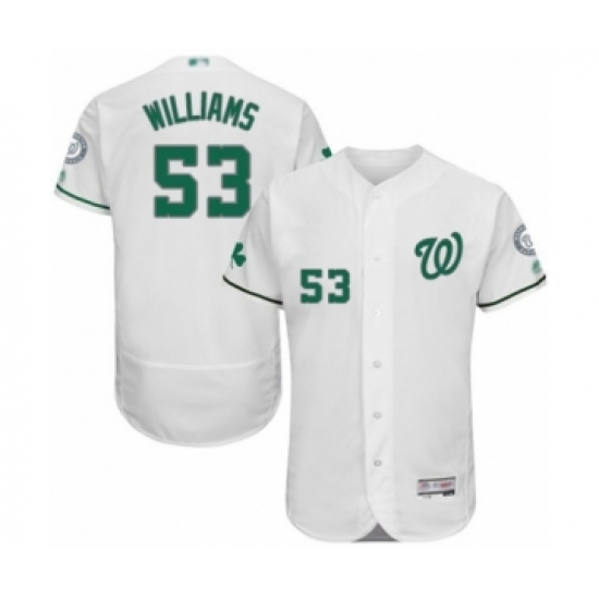Men's Washington Nationals 53 Austen Williams White Celtic Flexbase Authentic Collection Baseball Player Jersey