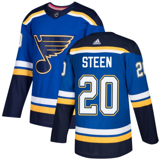 Men's Adidas St. Louis Blues 20 Alexander Steen Premier Royal Blue Home NHL Jersey