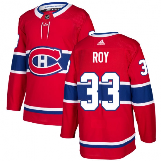 Men's Adidas Montreal Canadiens 33 Patrick Roy Authentic Red Home NHL Jersey