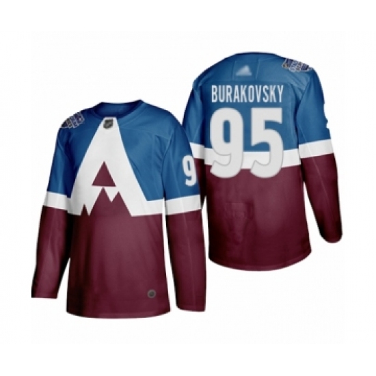 Women's Colorado Avalanche 95 Andre Burakovsky Authentic Burgundy Blue 2020 Stadium Series Hockey Jersey