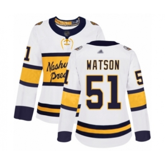 Women's Nashville Predators 51 Austin Watson Authentic White 2020 Winter Classic Hockey Jersey