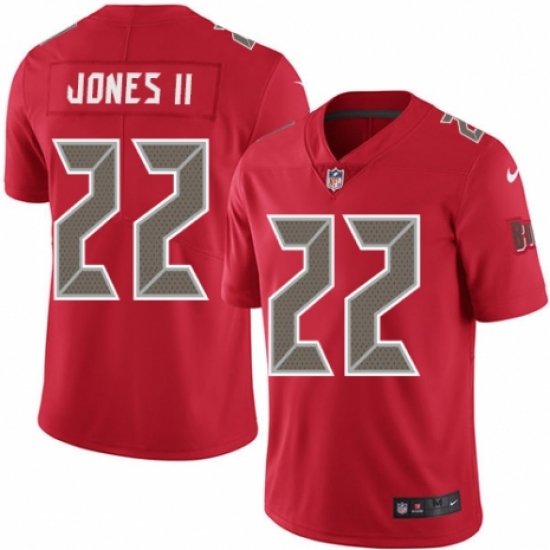 Men's Nike Tampa Bay Buccaneers 22 Ronald Jones II Limited Red Rush Vapor Untouchable NFL Jersey