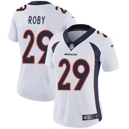 Women's Nike Denver Broncos 29 Bradley Roby White Vapor Untouchable Limited Player NFL Jersey