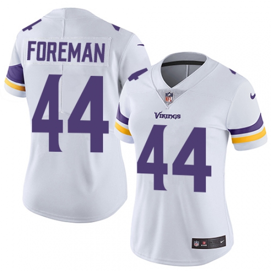 Women's Nike Minnesota Vikings 44 Chuck Foreman White Vapor Untouchable Limited Player NFL Jersey