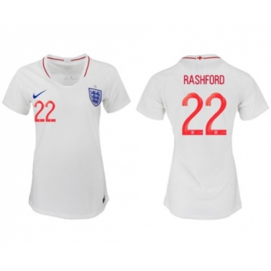 Women's England 22 Rashford Home Soccer Country Jersey