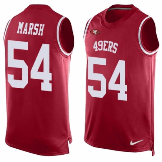 Men's Nike San Francisco 49ers 54 Cassius Marsh Limited Red Player Name & Number Tank Top NFL Jersey