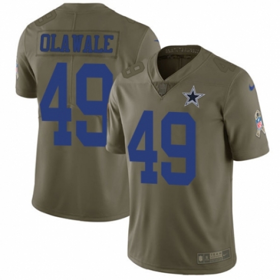 Men's Nike Dallas Cowboys 49 Jamize Olawale Limited Olive 2017 Salute to Service NFL Jersey