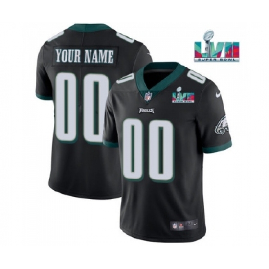 Men's Philadelphia Eagles ACTIVE PLAYER Custom Black Super Bowl LVII Patch Vapor Untouchable Limited Stitched Jersey