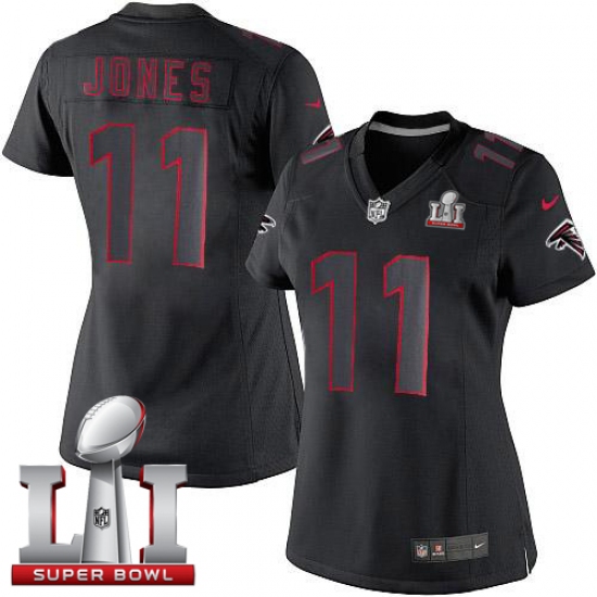 Women's Nike Atlanta Falcons 11 Julio Jones Limited Black Impact Super Bowl LI 51 NFL Jersey