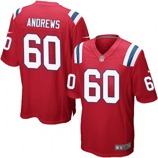 Men's Nike New England Patriots 60 David Andrews Game Red Alternate NFL Jersey