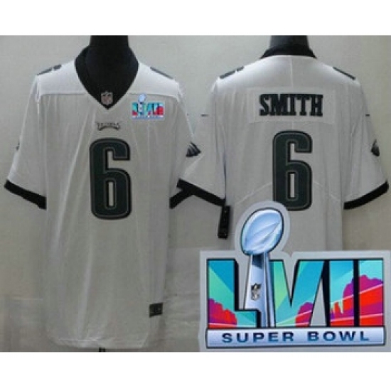 Youth Philadelphia Eagles 6 DeVonta Smith Limited White Super Bowl LVII Vapor Jersey