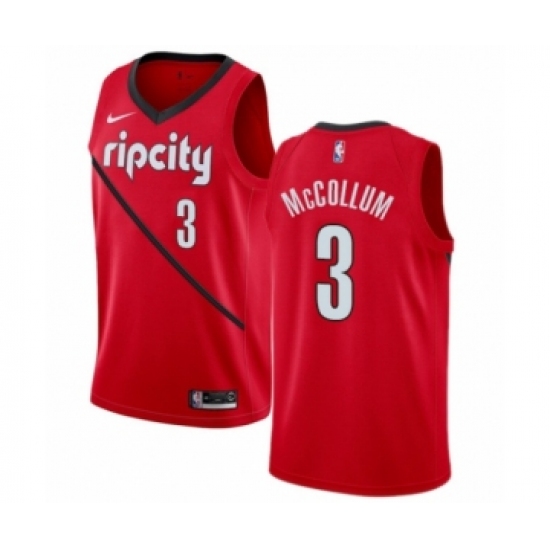 Youth Nike Portland Trail Blazers 3 C.J. McCollum Red Swingman Jersey - Earned Edition - Click Image to Close