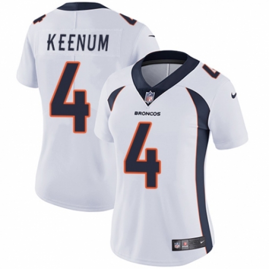 Women's Nike Denver Broncos 4 Case Keenum White Vapor Untouchable Limited Player NFL Jersey