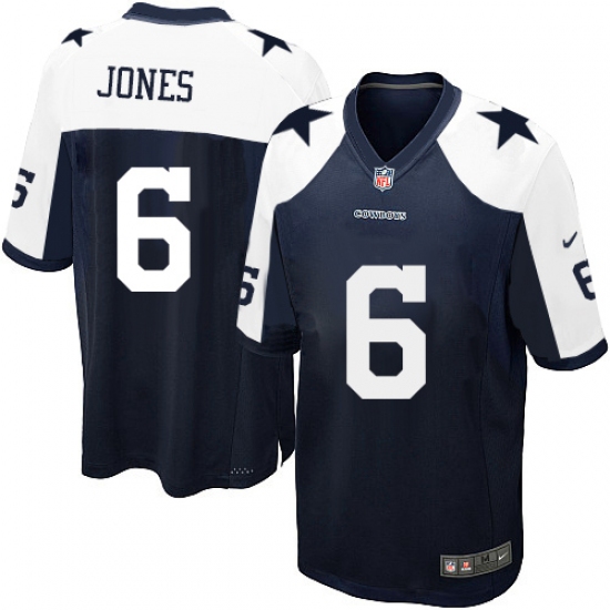 Men's Nike Dallas Cowboys 6 Chris Jones Game Navy Blue Throwback Alternate NFL Jersey