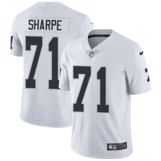 Men's Nike Oakland Raiders 71 David Sharpe White Vapor Untouchable Limited Player NFL Jersey