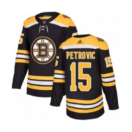 Youth Boston Bruins 15 Alex Petrovic Authentic Black Home Hockey Jersey
