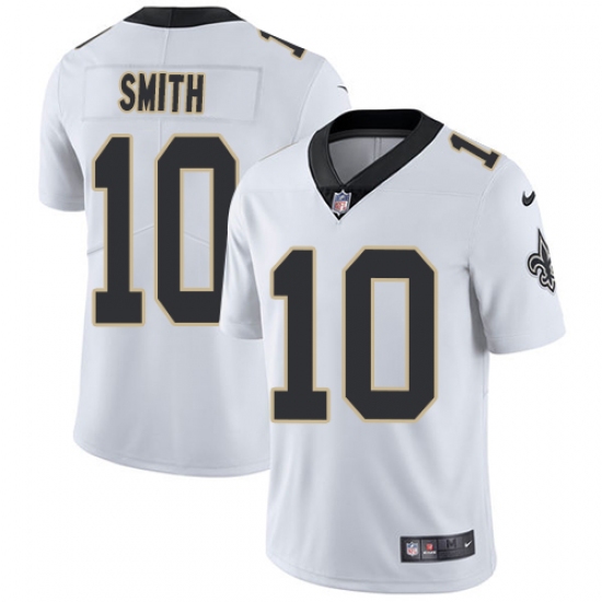 Men's Nike New Orleans Saints 10 Tre'Quan Smith White Vapor Untouchable Limited Player NFL Jersey
