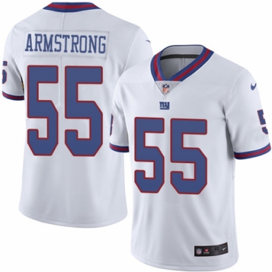 Men's Nike New York Giants 55 Ray-Ray Armstrong Elite White Rush Vapor Untouchable NFL Jersey