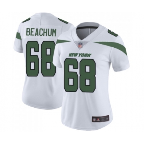 Women's New York Jets 68 Kelvin Beachum White Vapor Untouchable Limited Player Football Jersey