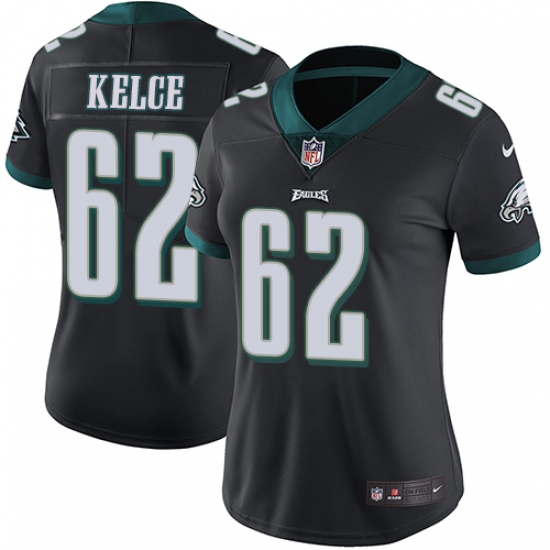 Women's Nike Philadelphia Eagles 62 Jason Kelce Black Alternate Vapor Untouchable Limited Player NFL Jersey