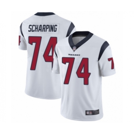 Men's Houston Texans 74 Max Scharping White Vapor Untouchable Limited Player Football Jersey