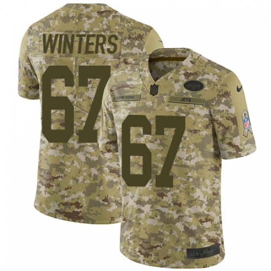 Men's Nike New York Jets 67 Brian Winters Limited Camo 2018 Salute to Service NFL Jersey