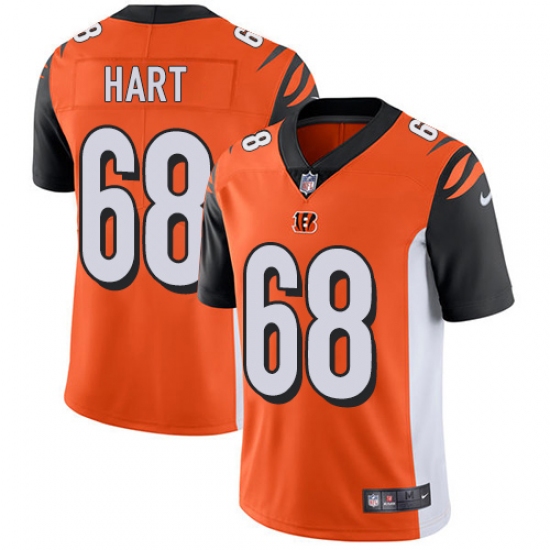 Men's Nike Cincinnati Bengals 68 Bobby Hart Orange Alternate Vapor Untouchable Limited Player NFL Jersey
