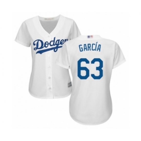 Women's Los Angeles Dodgers 63 Yimi Garcia Authentic White Home Cool Base Baseball Player Jersey