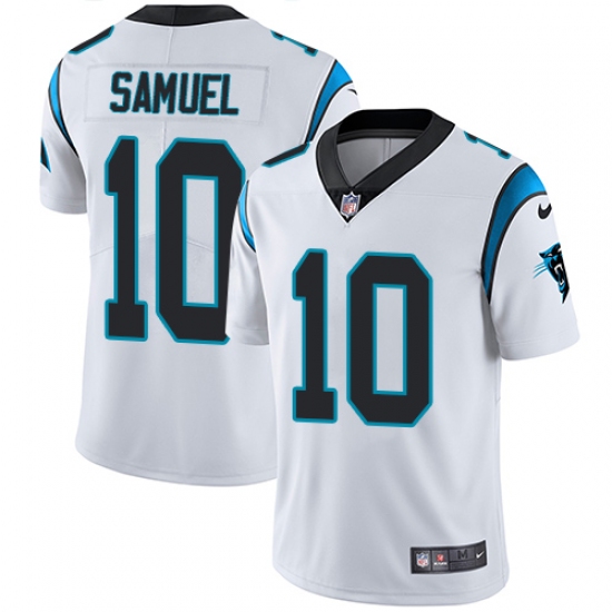 Men's Nike Carolina Panthers 10 Curtis Samuel White Vapor Untouchable Limited Player NFL Jersey