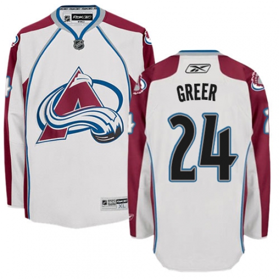 Men's Reebok Colorado Avalanche 24 A.J. Greer Authentic White Away NHL Jersey