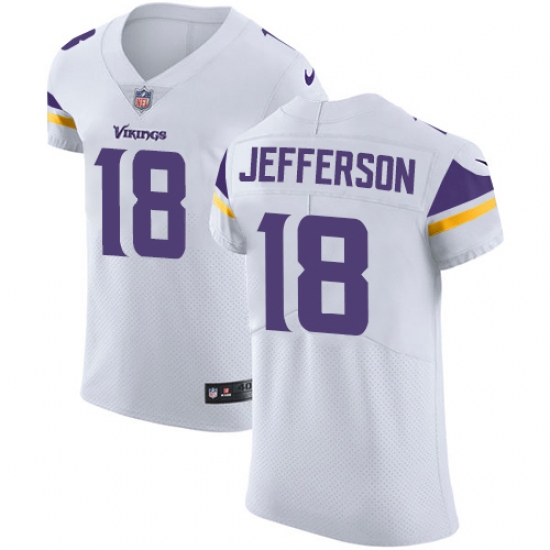 Men's Minnesota Vikings 18 Justin Jefferson White Stitched NFL New Elite Jersey