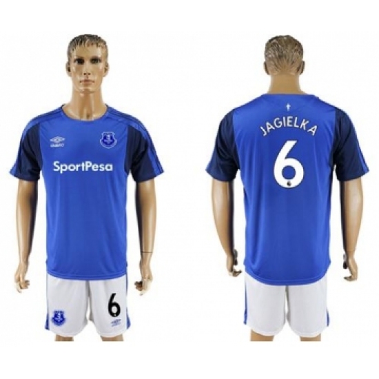 Everton 6 Jagielka Home Soccer Club Jersey