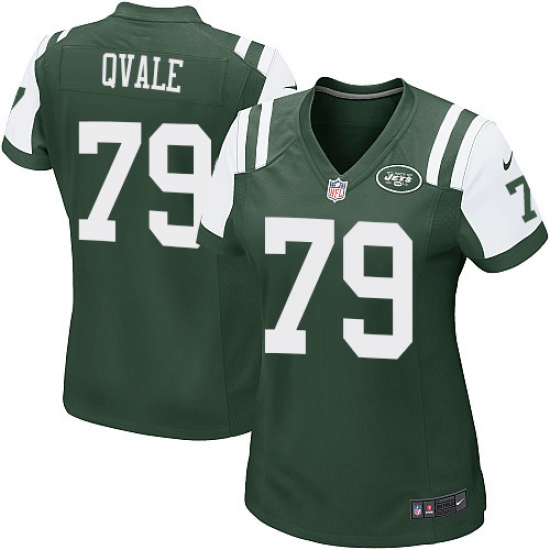 Women's Nike New York Jets 79 Brent Qvale Game Green Team Color NFL Jersey