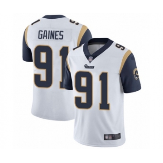 Youth Los Angeles Rams 91 Greg Gaines White Vapor Untouchable Limited Player Football Jersey