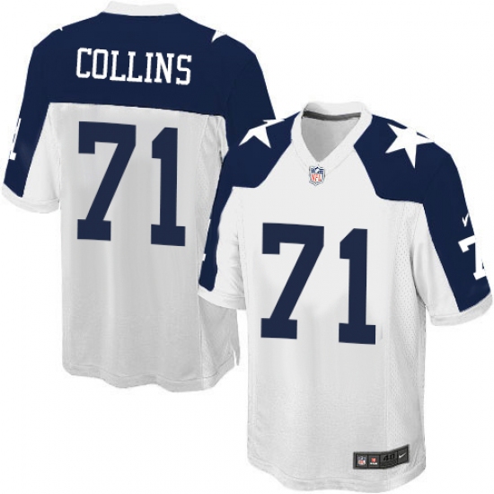 Men's Nike Dallas Cowboys 71 La'el Collins Game White Throwback Alternate NFL Jersey