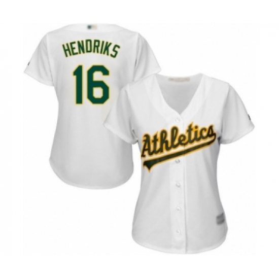 Women's Oakland Athletics 16 Liam Hendriks Authentic White Home Cool Base Baseball Jersey