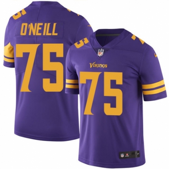 Men's Nike Minnesota Vikings 75 Brian O'Neill Limited Purple Rush Vapor Untouchable NFL Jersey