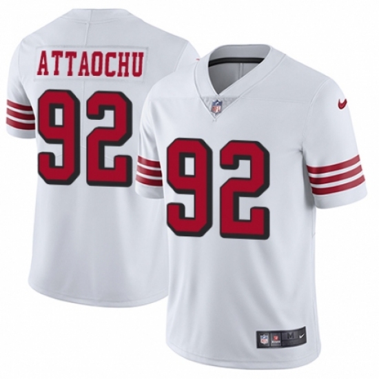 Youth Nike San Francisco 49ers 92 Jeremiah Attaochu Limited White Rush Vapor Untouchable NFL Jersey