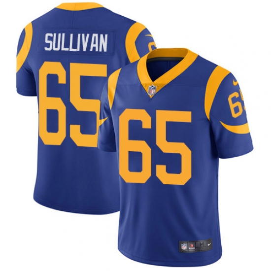 Youth Nike Los Angeles Rams 65 John Sullivan Royal Blue Alternate Vapor Untouchable Limited Player NFL Jersey