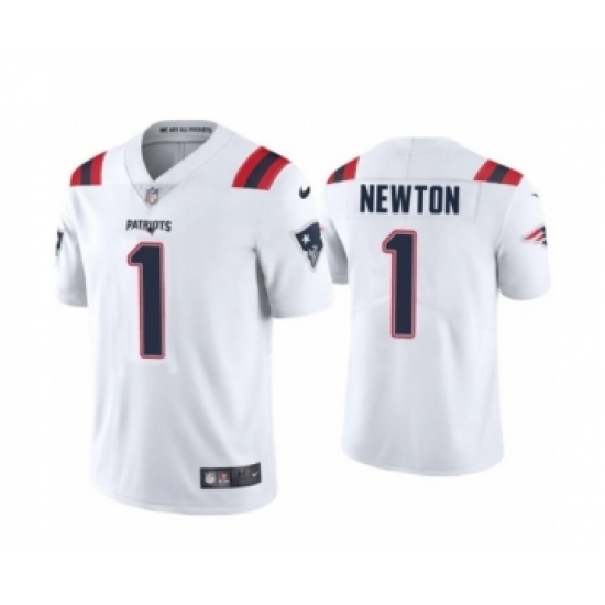 New England Patriots 1 Cam Newton White 2020 Vapor Limited Jersey