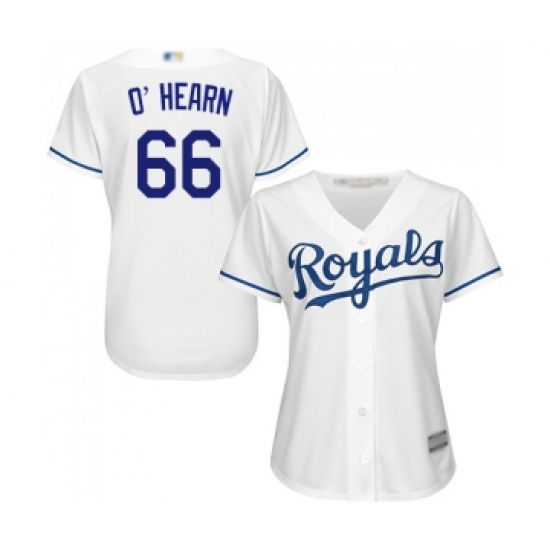 Women's Kansas City Royals 66 Ryan O Hearn Replica White Home Cool Base Baseball Jersey