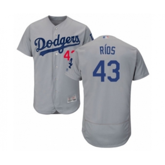 Men's Los Angeles Dodgers 43 Edwin Rios Gray Alternate Flex Base Authentic Collection Baseball Player Jersey