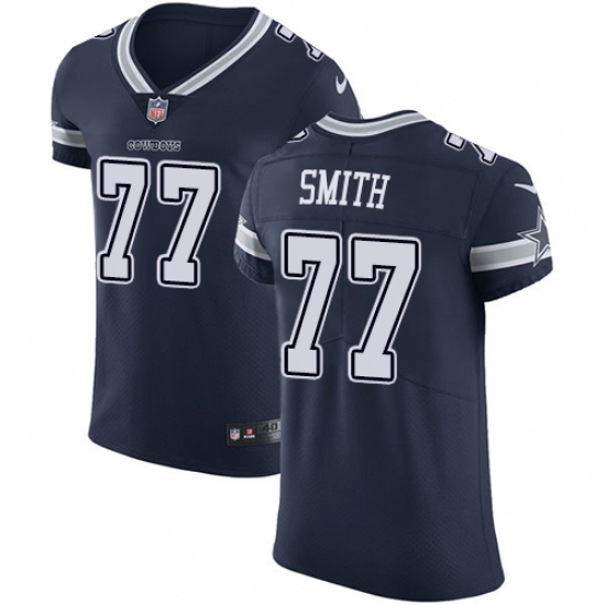 Men's Nike Dallas Cowboys 77 Tyron Smith Navy Blue Team Color Vapor Untouchable Elite Player NFL Jersey