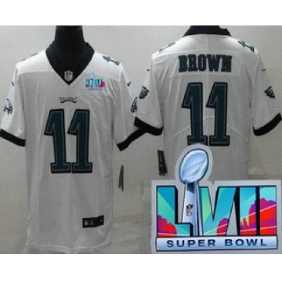 Youth Philadelphia Eagles 11 AJ Brown Limited White Super Bowl LVII Vapor Jersey