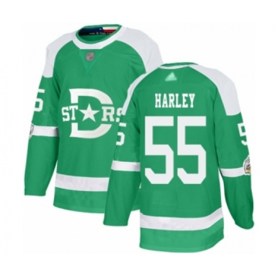 Youth Dallas Stars 55 Thomas Harley Authentic Green 2020 Winter Classic Hockey Jersey